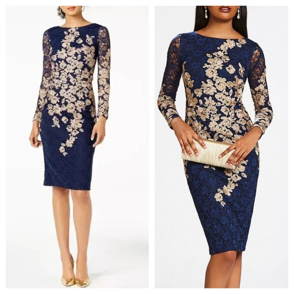 NWT Xscape Floral Lace Dress